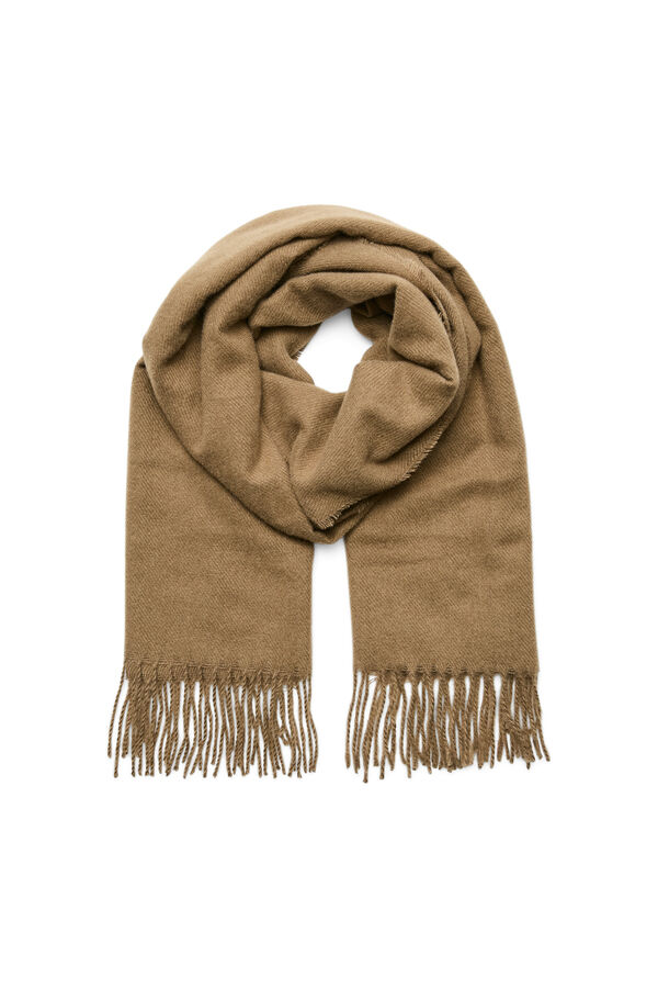 Vero Moda Cachecol de tecido macio com franjas Castanho