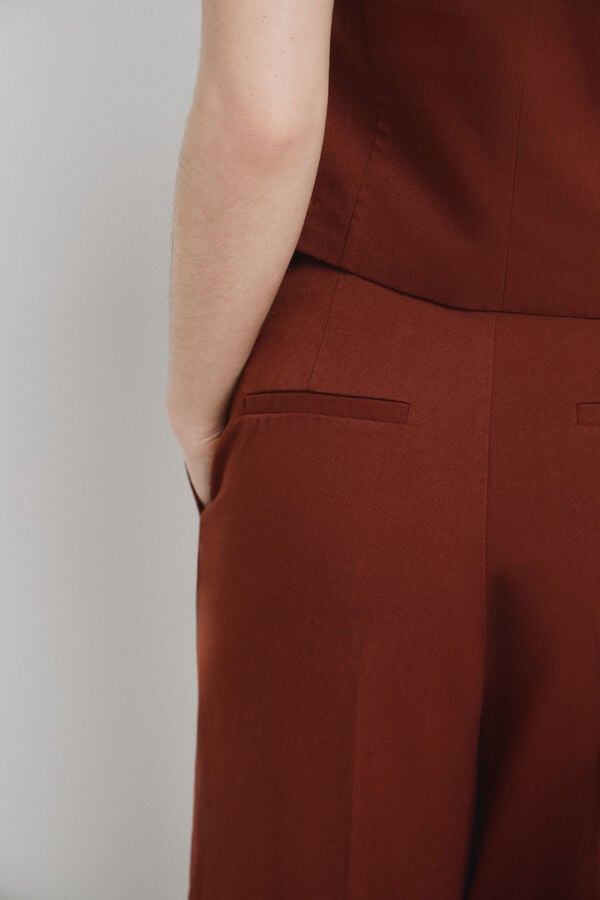 Vero Moda Tailored long trousers Brown