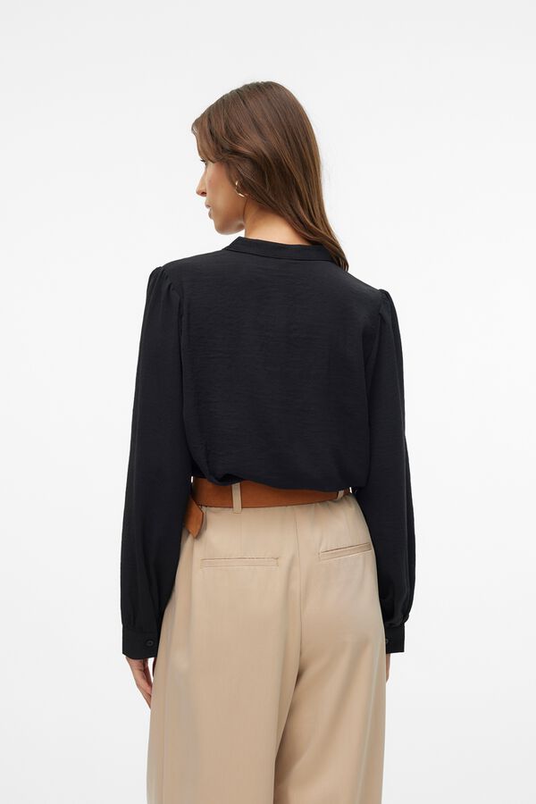 Vero Moda Blusa abotoada com detalhes vazados Preto