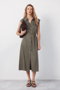 Cortefiel Vestido cargo em tencel