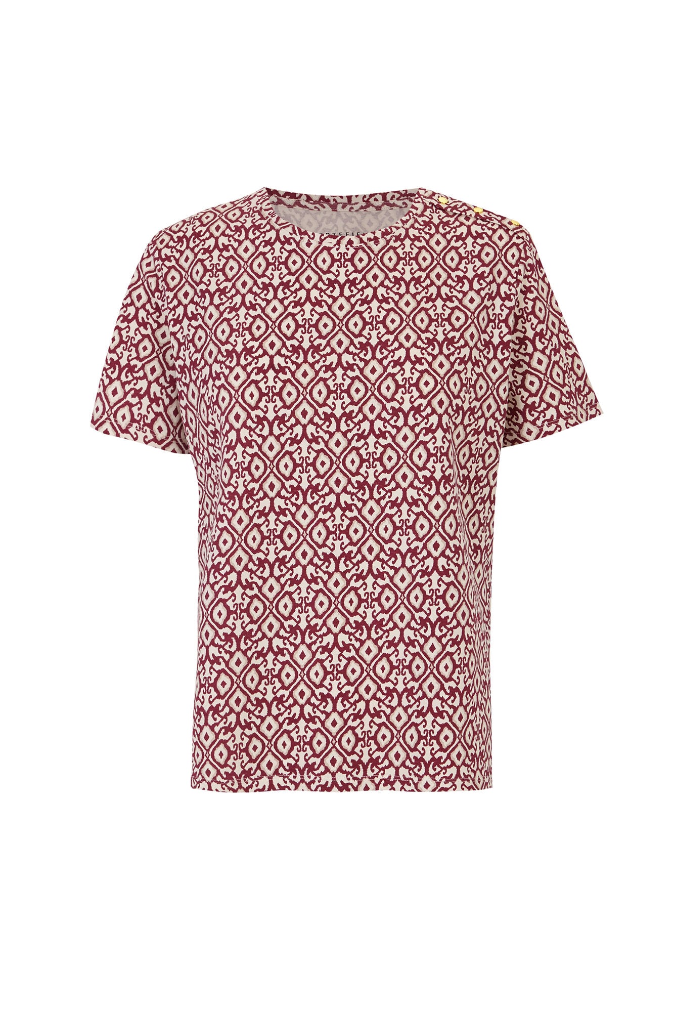 Cortefiel Gold button basic T-shirt