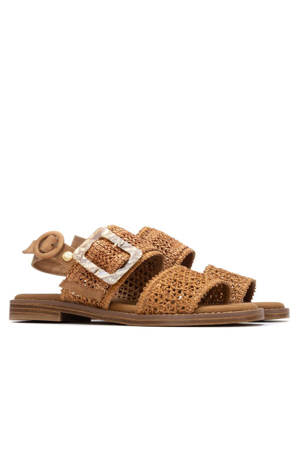 XTI Sand&aacute;lia de tira larga e pulseira Tostado