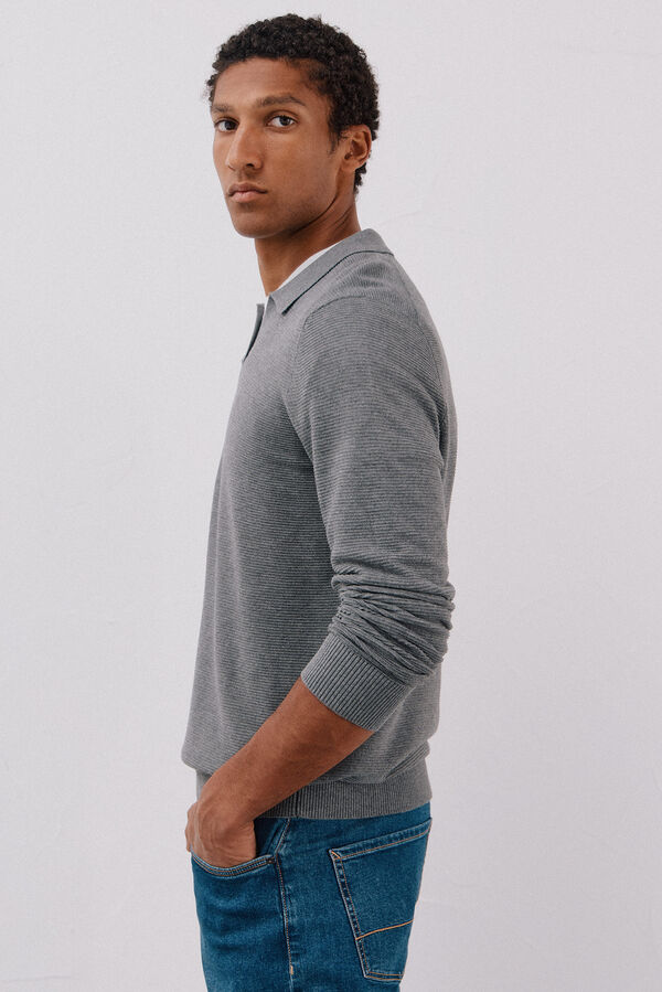 Cortefiel Fine knit jumper Grey