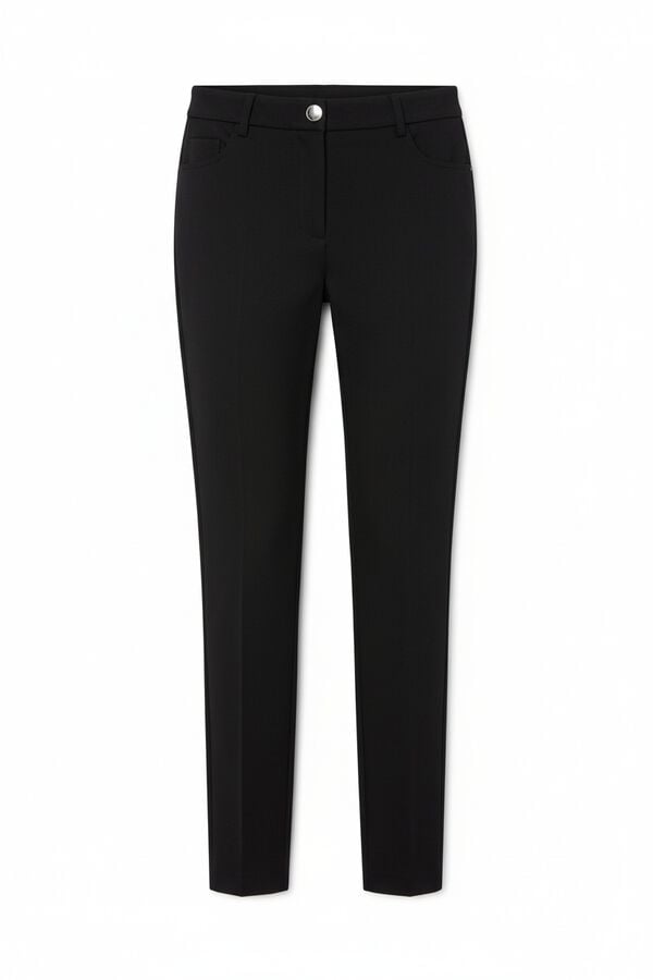 Cortefiel 5-pocket cut leggings Black