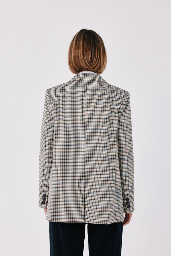 Cortefiel Checked fabric women's blazer Printed blue