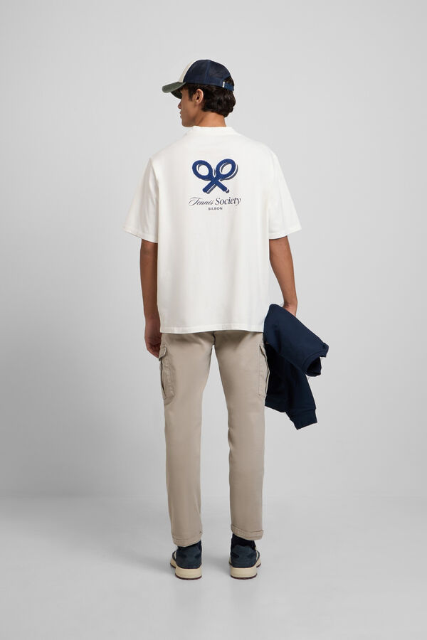 Silbon T-shirt especial para sociedade de tênis Ecru