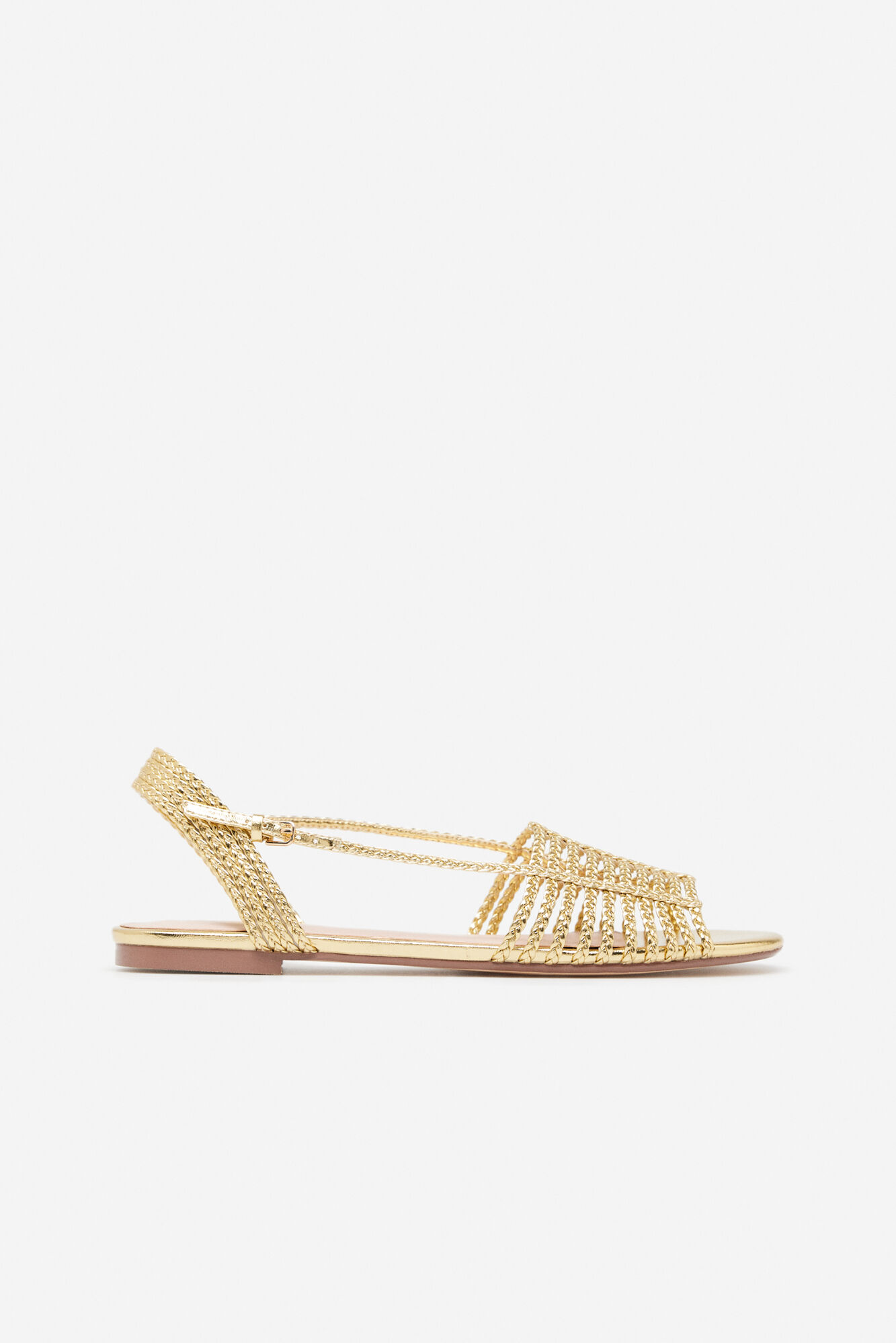 Gold woven sandals hotsell