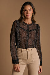 Pol&iacute;n Et Moi Camisa estampado Ini Preto