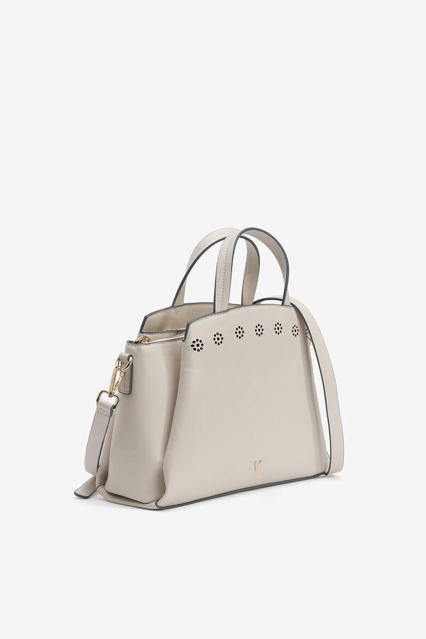 Cortefiel Small bag with perforated detail Beige