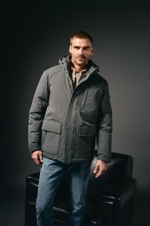 OOTO Parka acolchoada capuz Cinzento