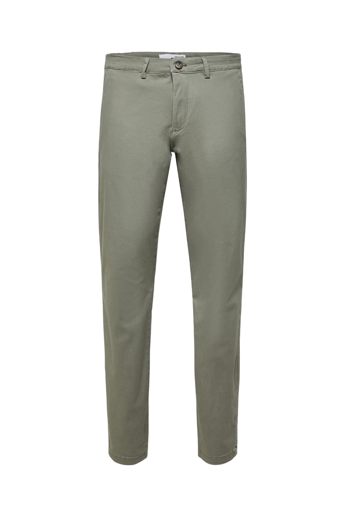Selected Cal&ccedil;as chino cl&aacute;ssicas Slim Fit confecionadas com algod&atilde;o org&acirc;nico