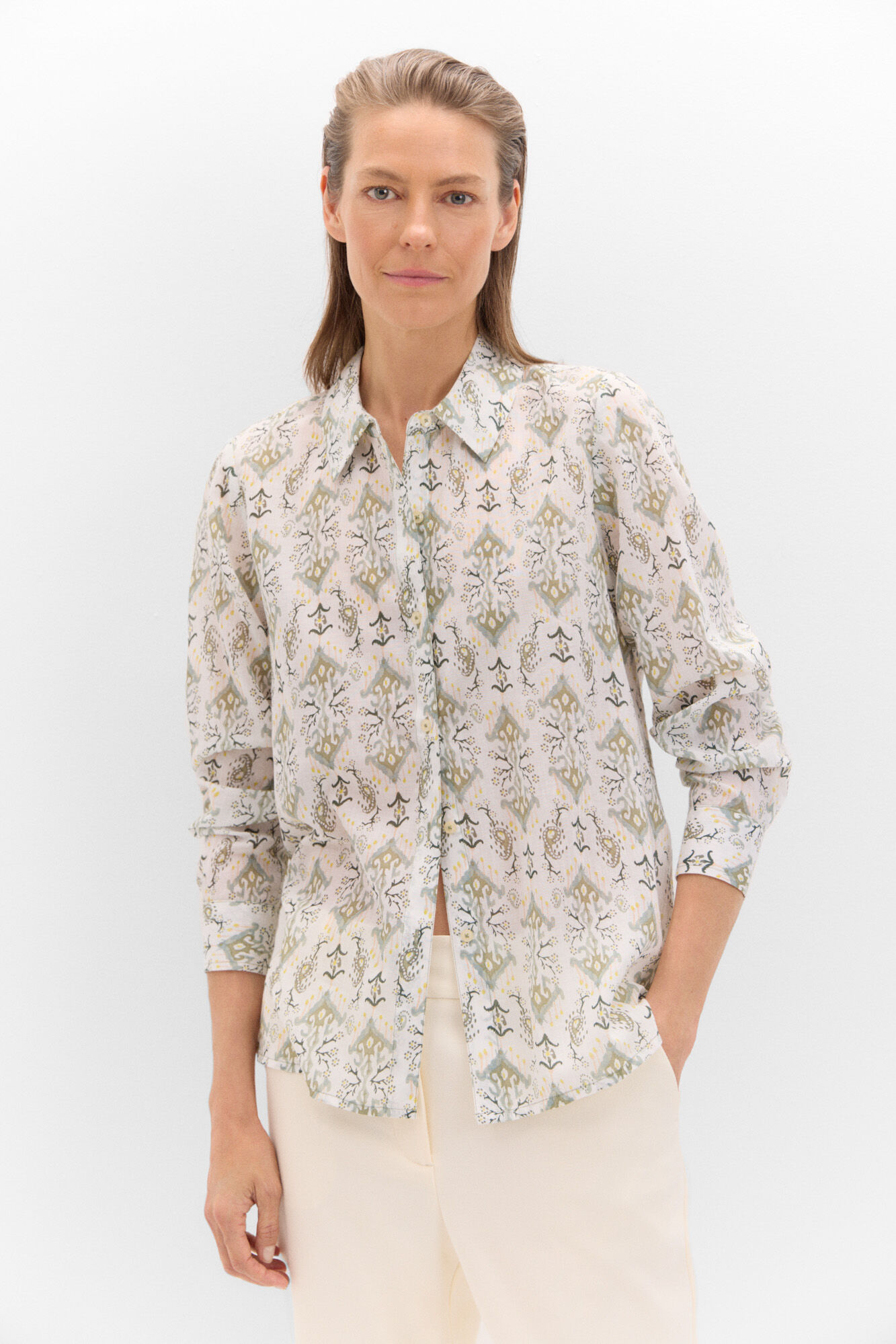 Camisa algodon estampada Blusas de mujer Cortefiel