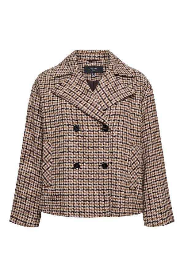 Vero Moda Curve Casaco curto aos quadrados Castanho