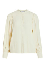 Cortefiel Long sleeve blouse with mandarin collar Grey