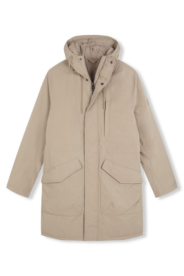 OOTO Parka larga acolchada Beige