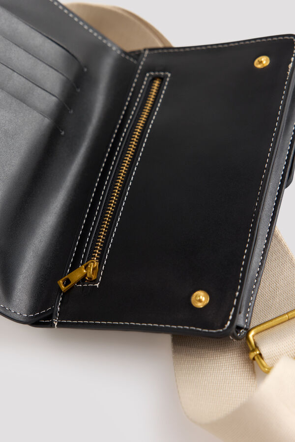 Cortefiel Plain flap phone case Black