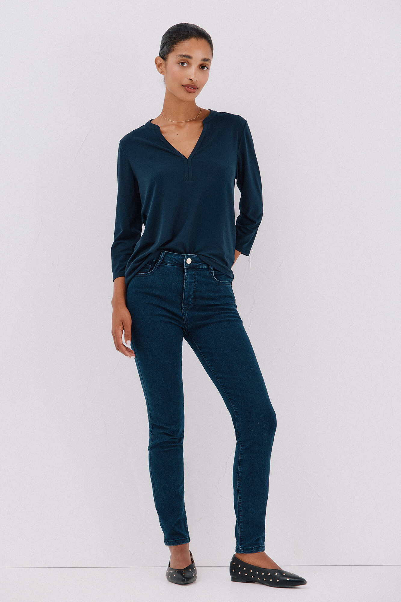 Cortefiel Basic mandarin neckline -shirt