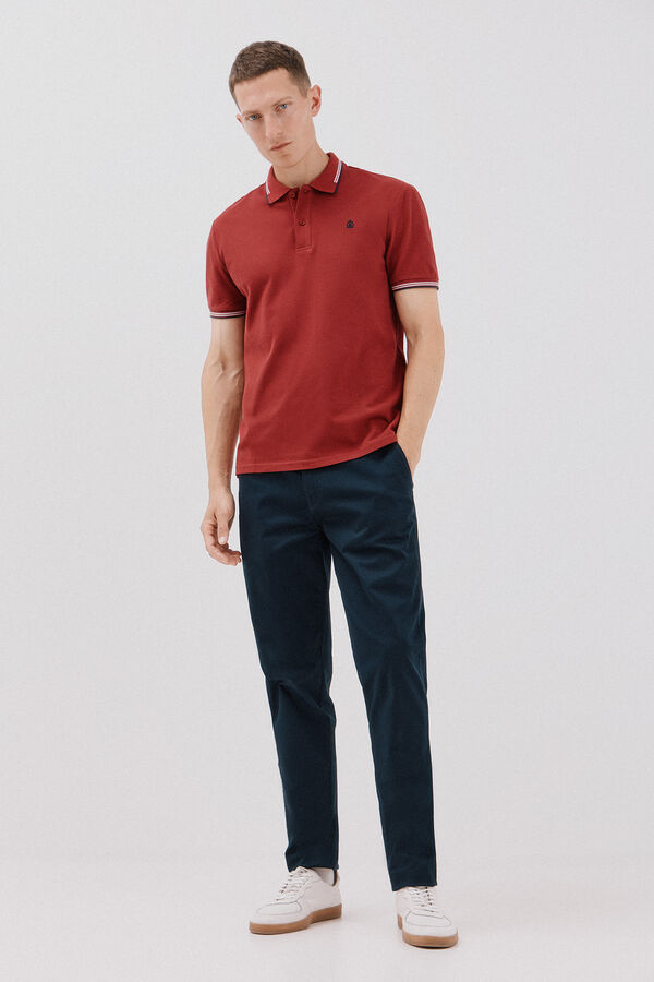 Cortefiel Polo piqué tips Maroon