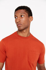 Cortefiel Basic T-shirt with pocket Brown