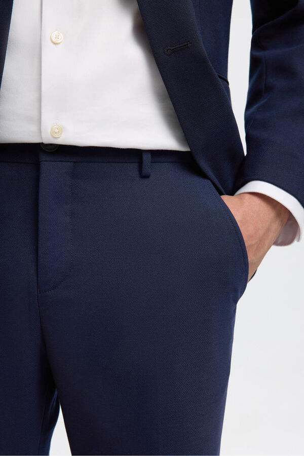 Selected Terno slim fit de duas peças em lã fria Azul