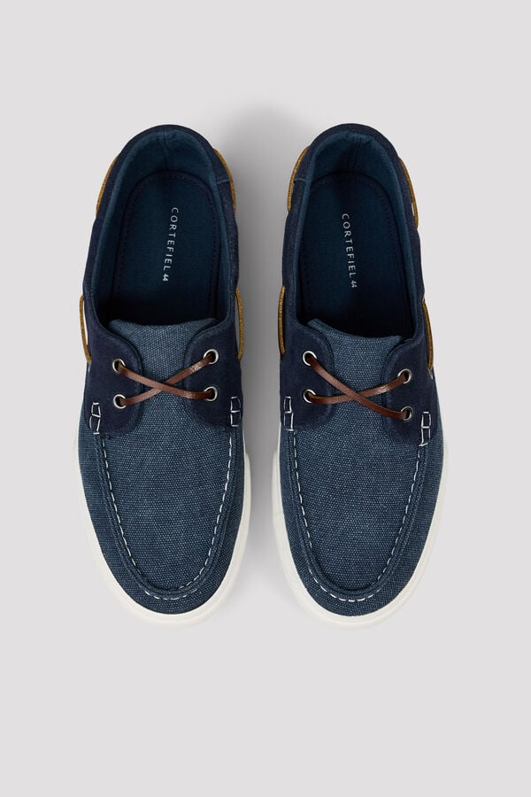 Cortefiel Zapato nautico piel Azul marino