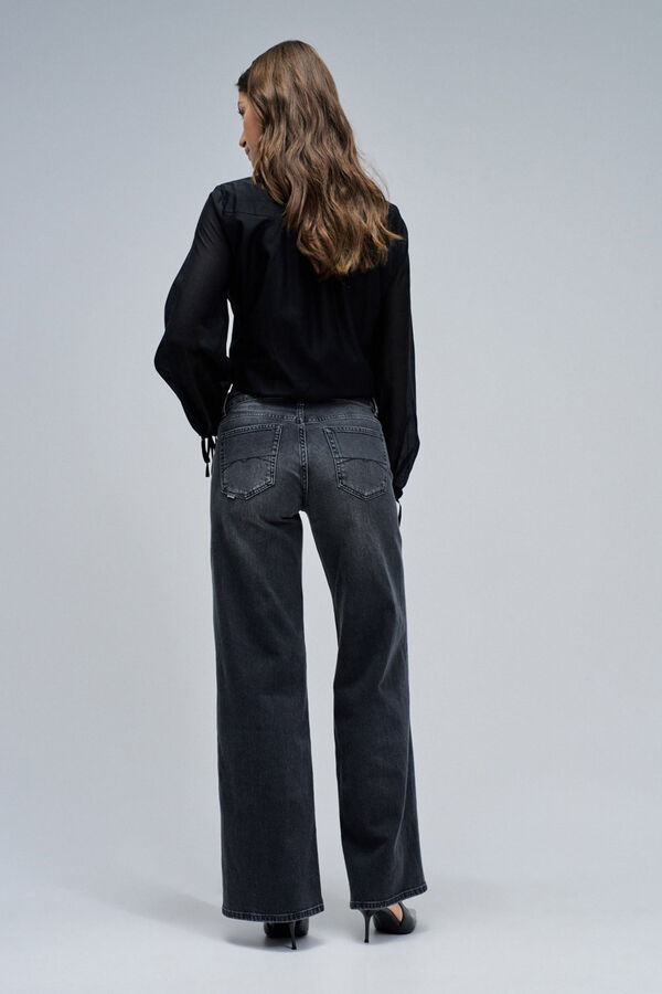 Salsa Jeans Calça jeans larga de cintura baixa Preto