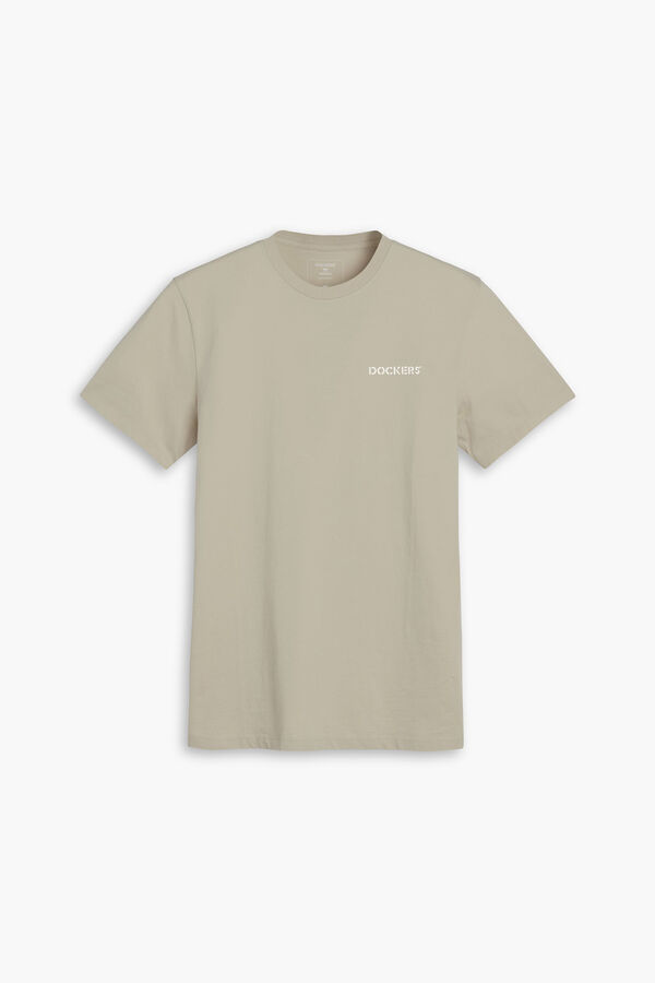 Dockers T-shirt decote redondo Tostado