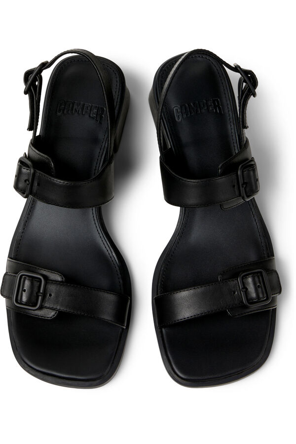 Camper Sand&aacute;lias de pele para mulher Preto