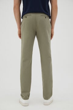 Cortefiel Cotton and linen chinos with drawstring  Gray