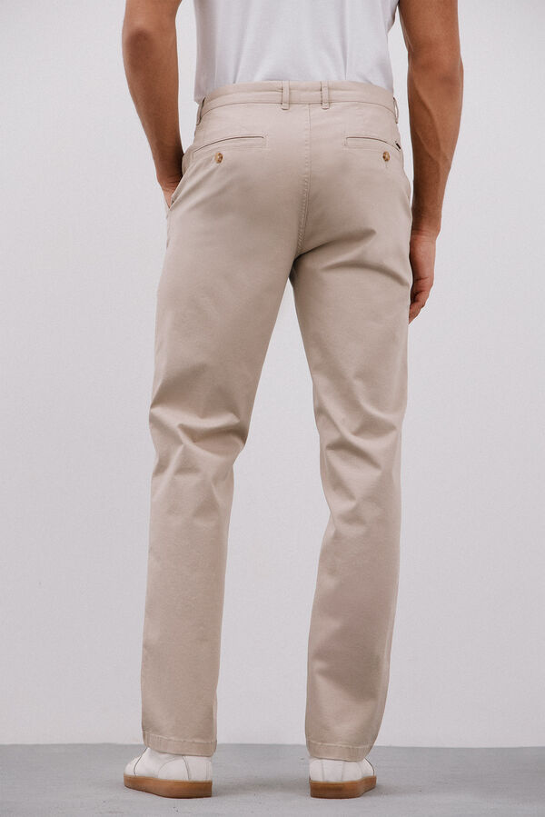 Cortefiel Straight fit chinos pants Beige