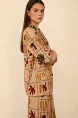 Meisie Fluid long trousers Beige