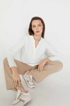 Cortefiel Textured Comfort blouse White