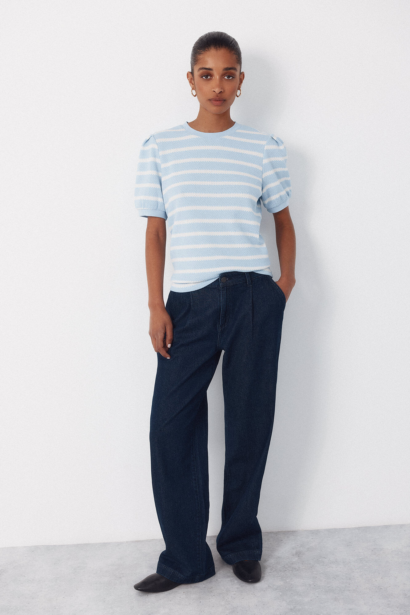 Cortefiel Striped structured top