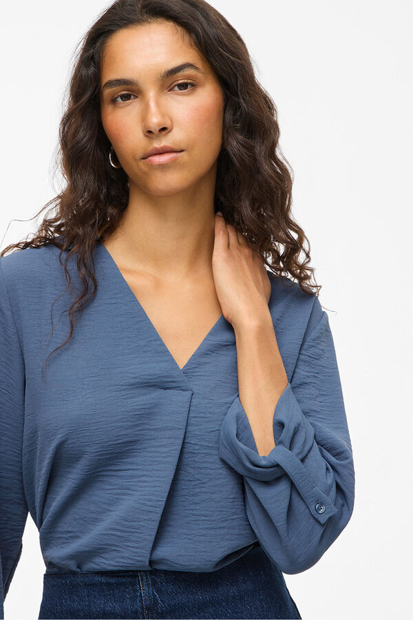 Vila blusa manga 3/4 Azul