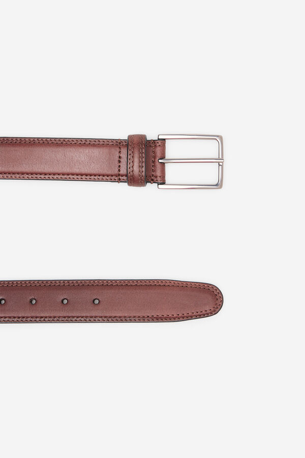 Cortefiel Cintur&oacute;n sport piel Marr&oacute;n oscuro