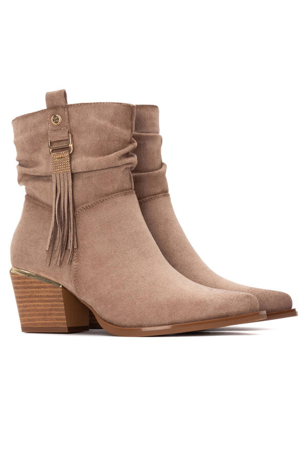 XTI Botins cowboy com franjas Castanho