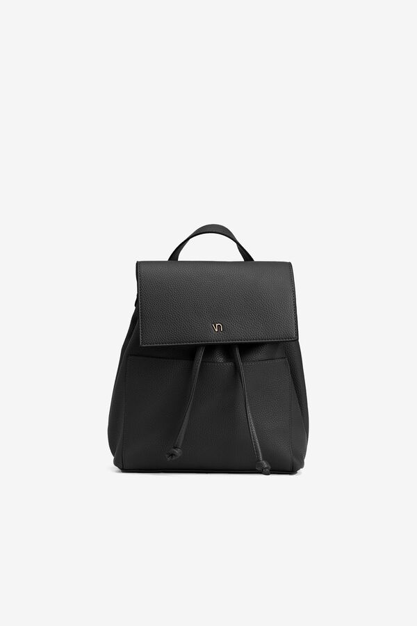 Vilanova Faux leather bucket backpack Black