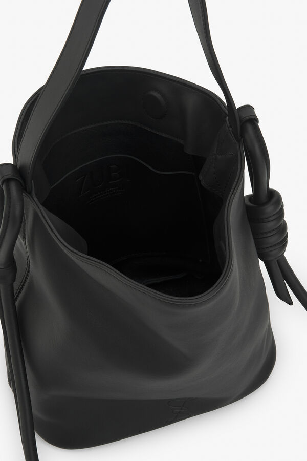 Zubi Bolsa bucket M de pele Preto