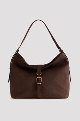 Cortefiel Multi-buckle handbag Dark brown