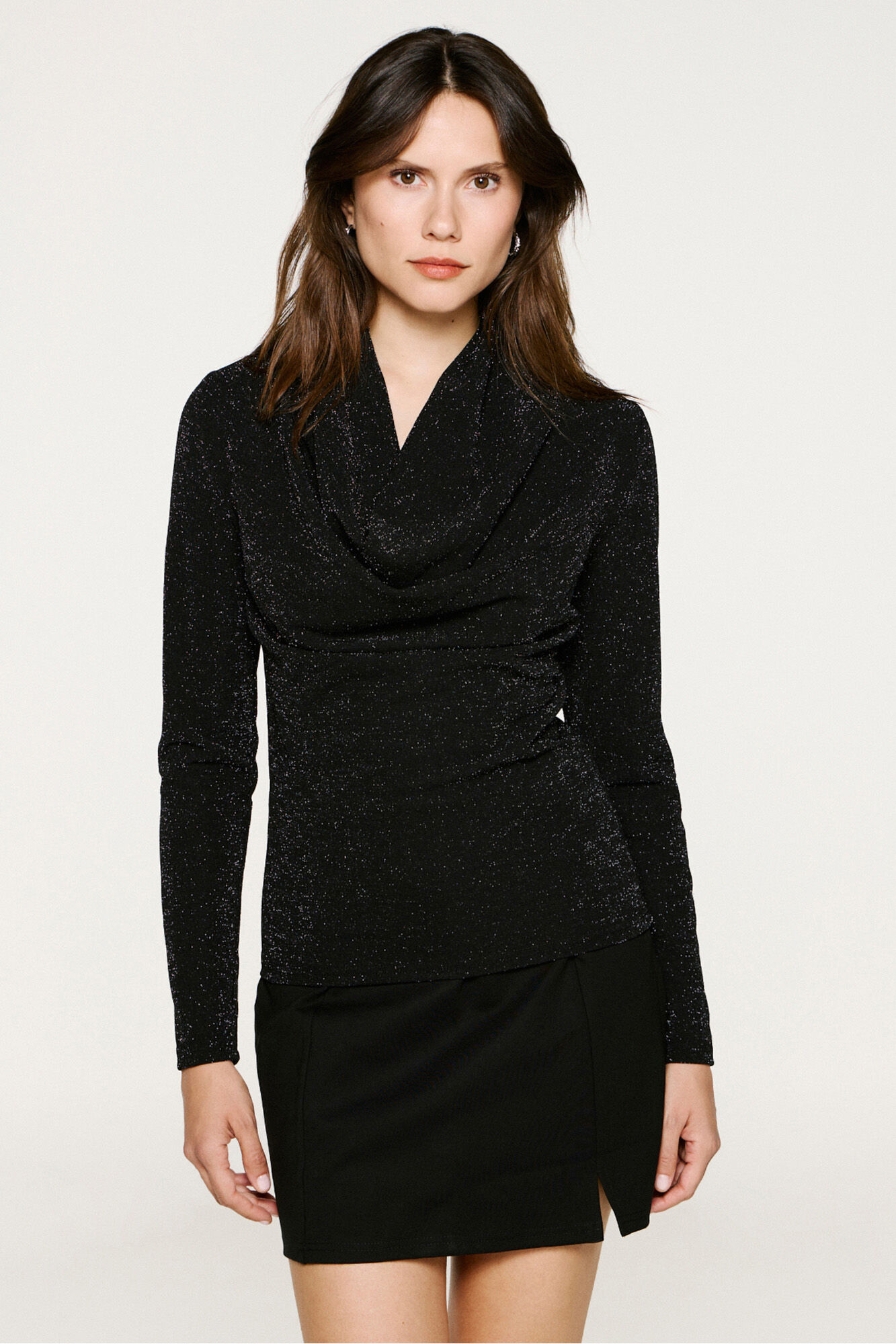 Selected Top de manga comprida com glitter 