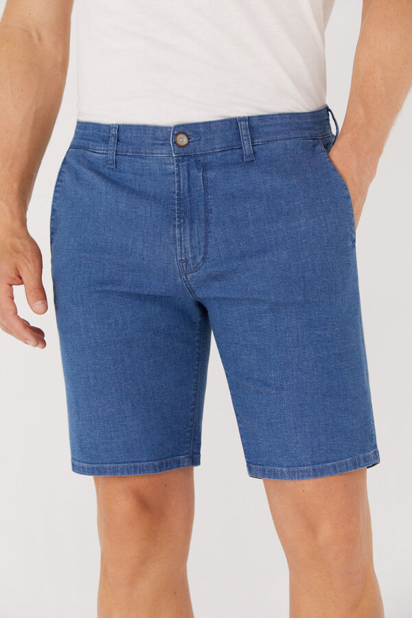 Cortefiel Super lightweight denim Bermuda shorts Blue