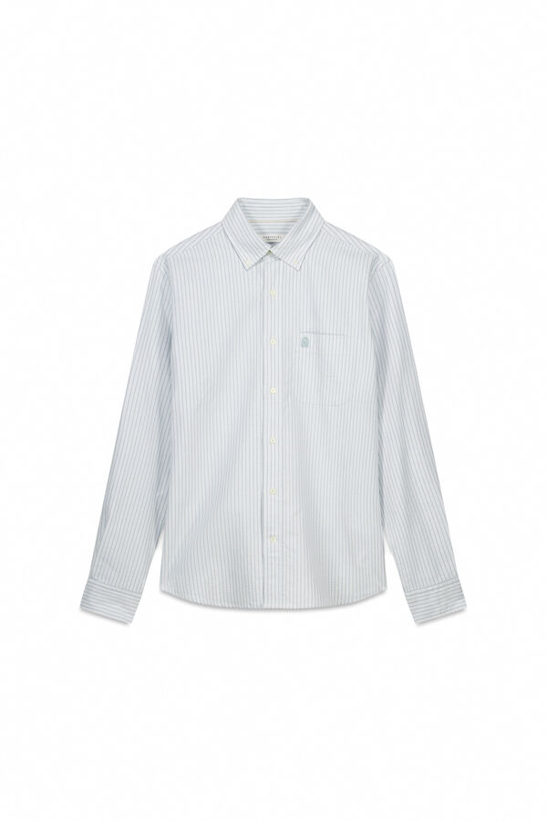 Cortefiel Camisa oxford riscas Verde