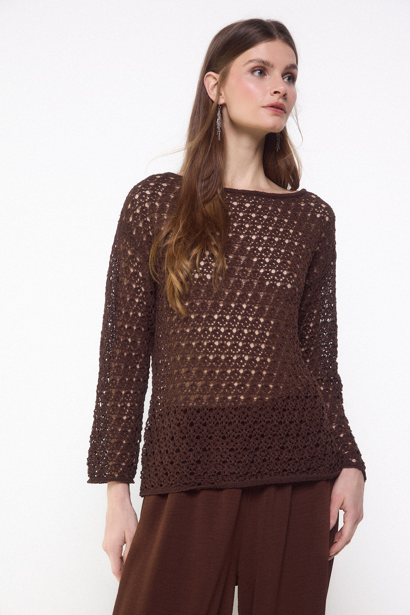 Slowlove Camisola de malha rendada