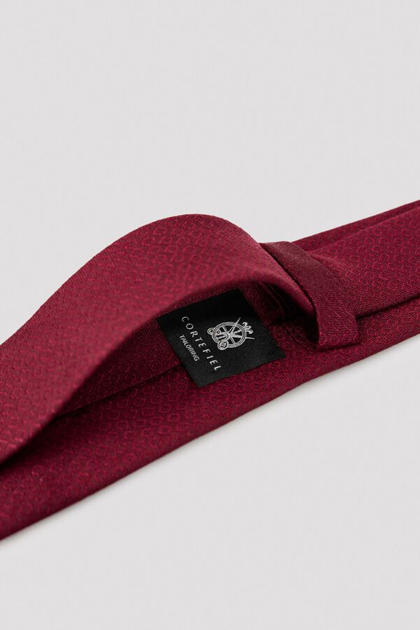 Cortefiel NATURAL silk tie Maroon