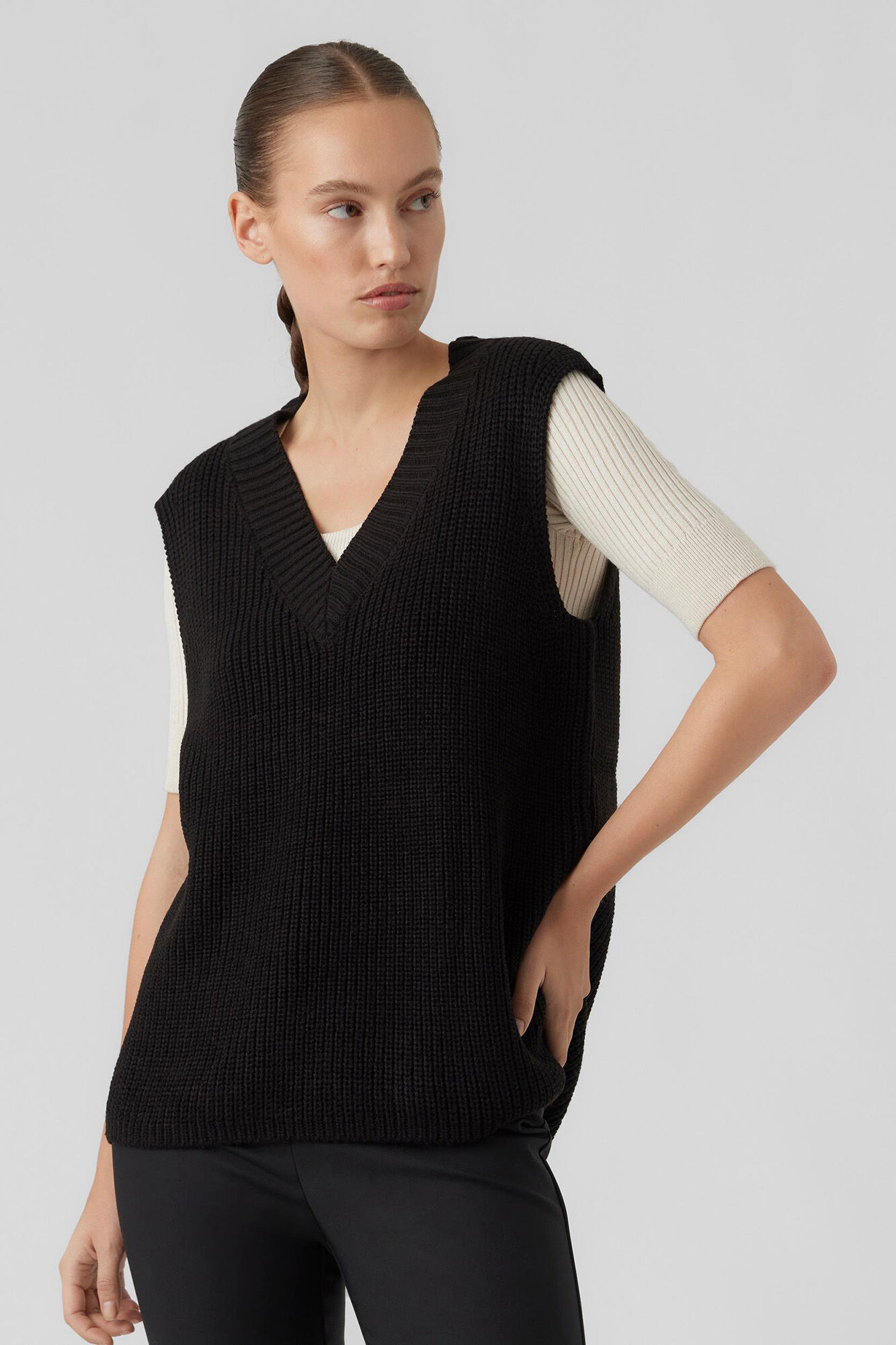 Chaleco on sale largo punto