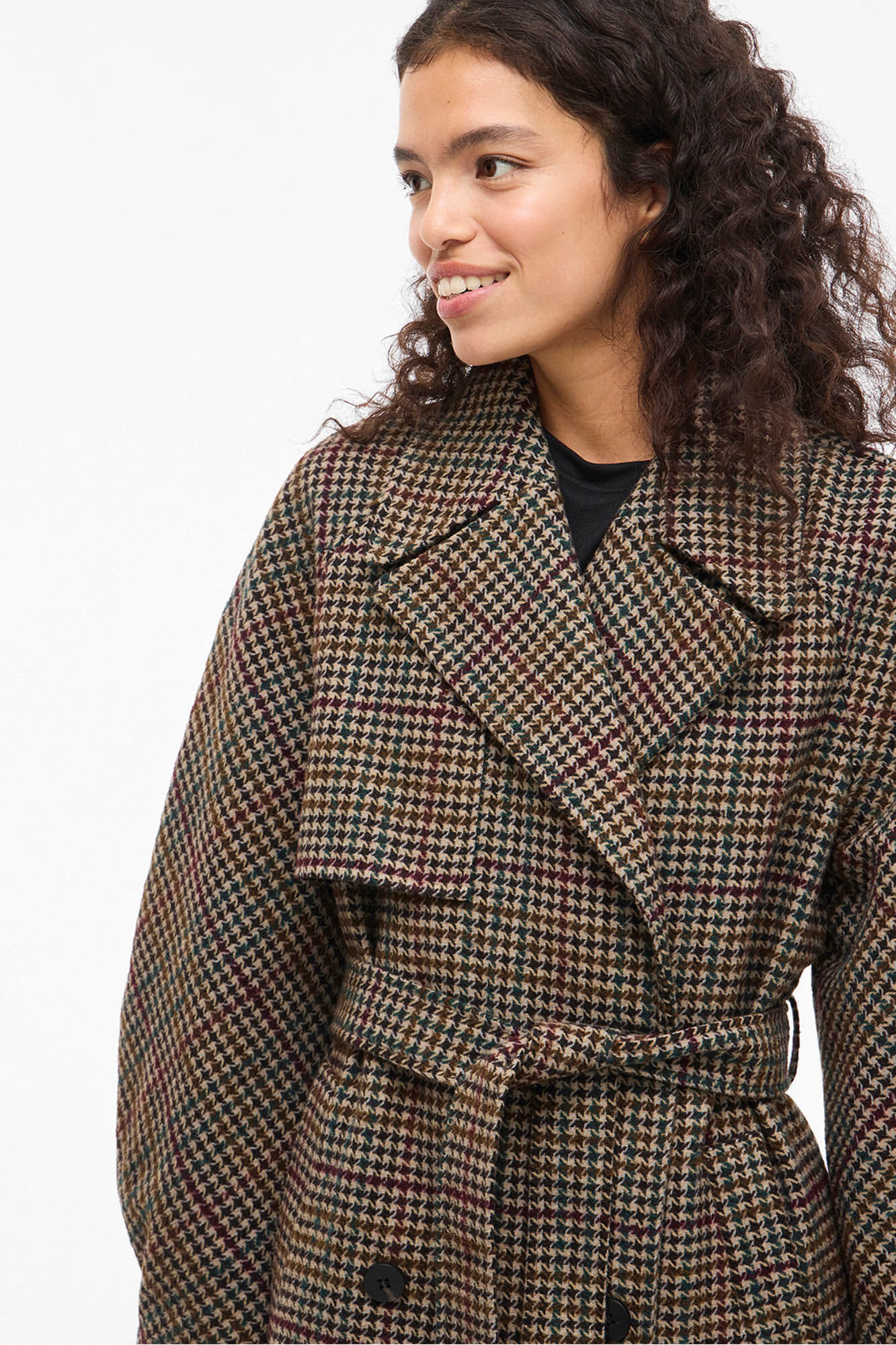 Vila Abrigo largo de lana con cuadros