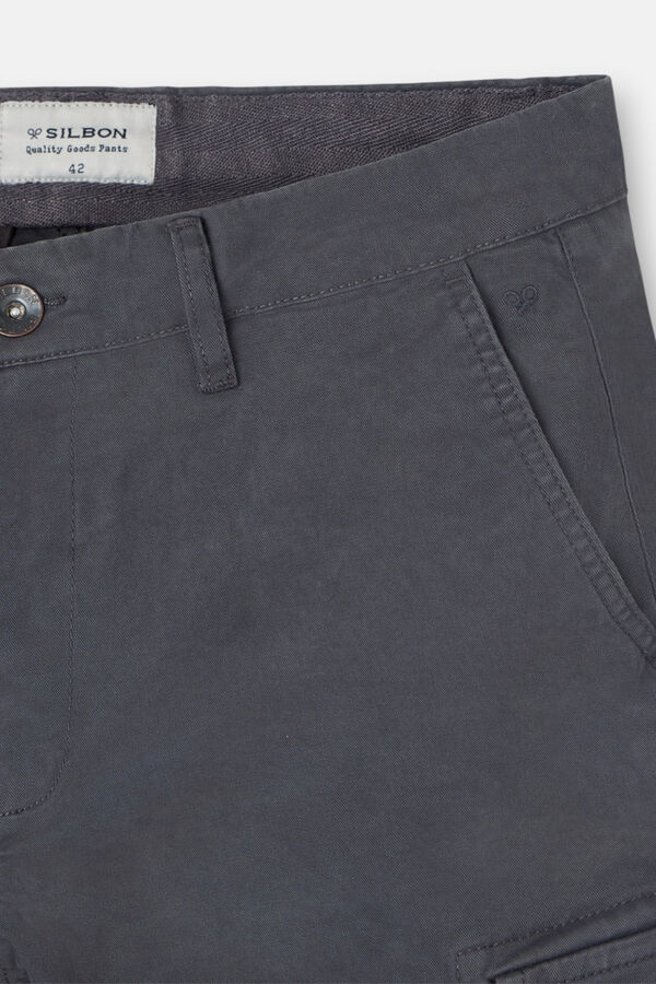 Silbon Calça cargo casual Cinzento