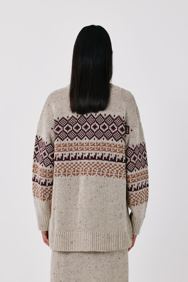 Cortefiel Total look cardigan Maroon