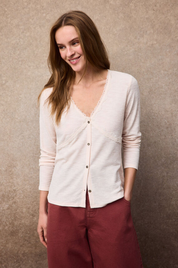 Top cardigan blonda