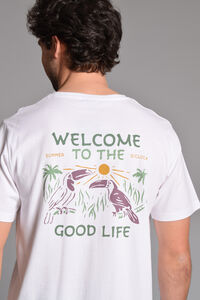 Cortefiel Camiseta print digital Natural